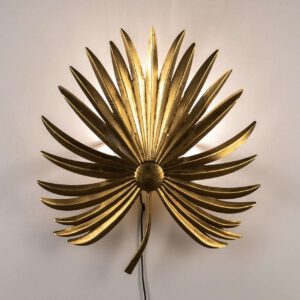 Applique murale en métal doré