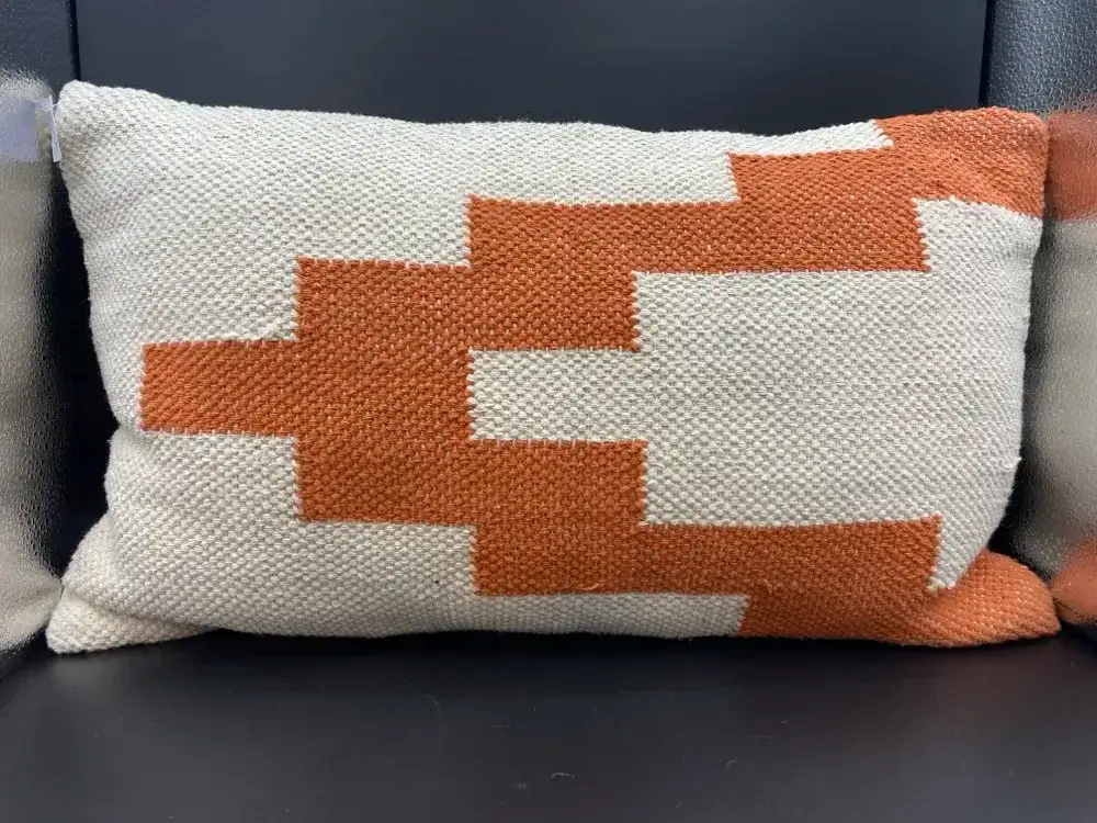 Coussin géométrique orange