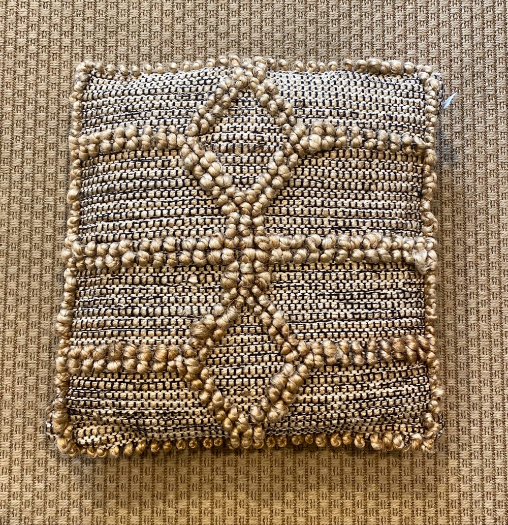 coussin en jute grand losange