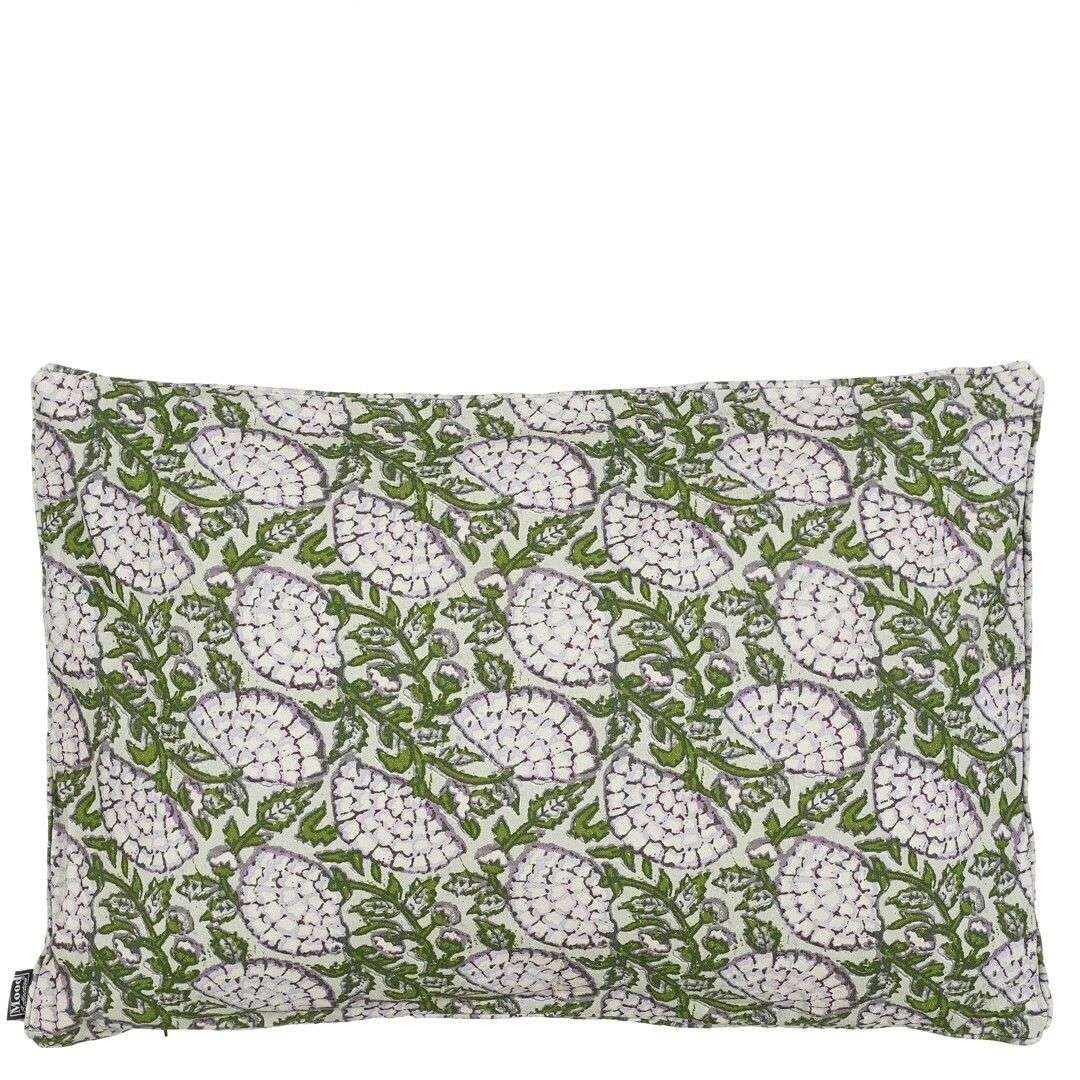 Coussin fleurs vertes intérieur et extérieur