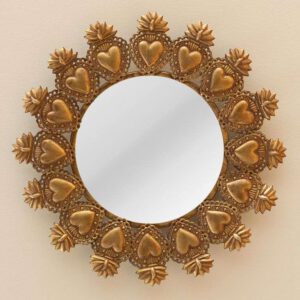 Miroir ronde d'ex voto