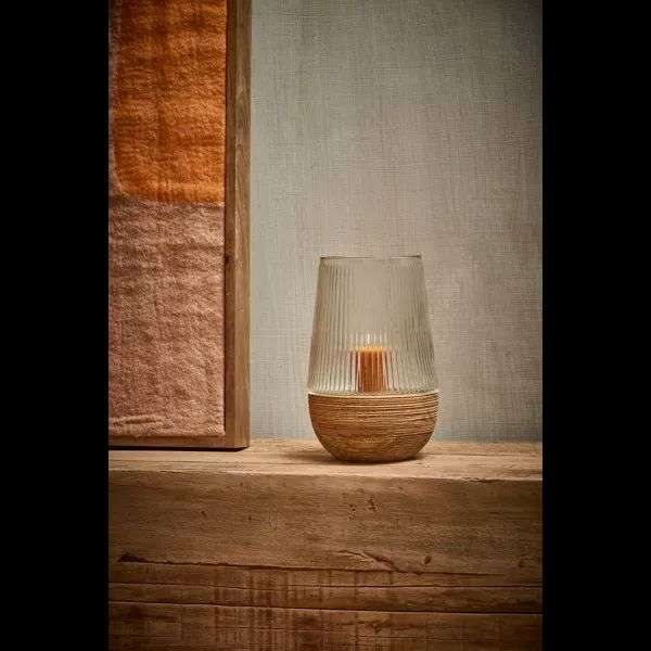 Photophore verre et bois