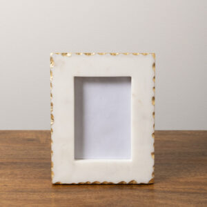 Porte photo marbre blanc et feuille d'or