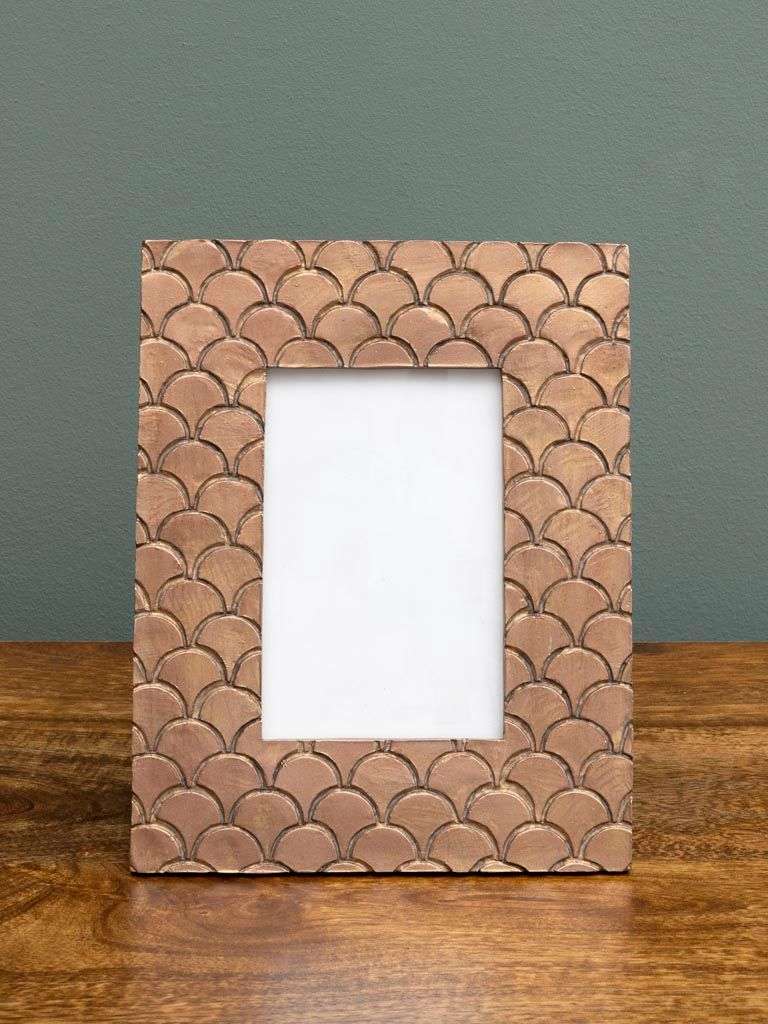 Porte photo écailles or rose (10×15)