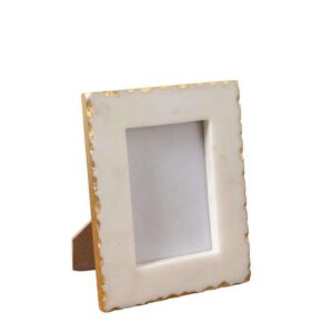 Porte photo S marbre blanc et feuille d'or