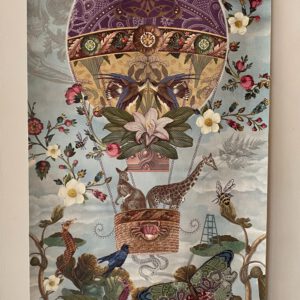 Tapisserie murale montgolfière