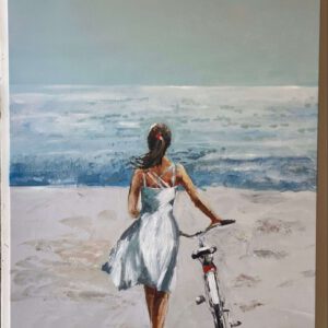 Toile une Fille avec Vélo