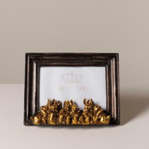 Cadre 6 lapins dorés