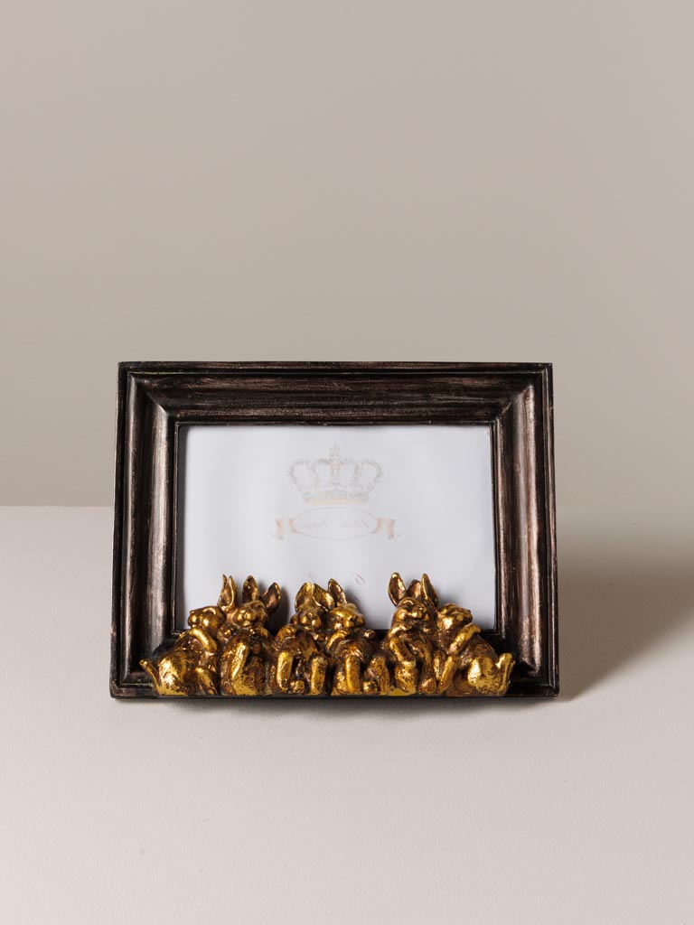 Cadre 6 lapins dorés