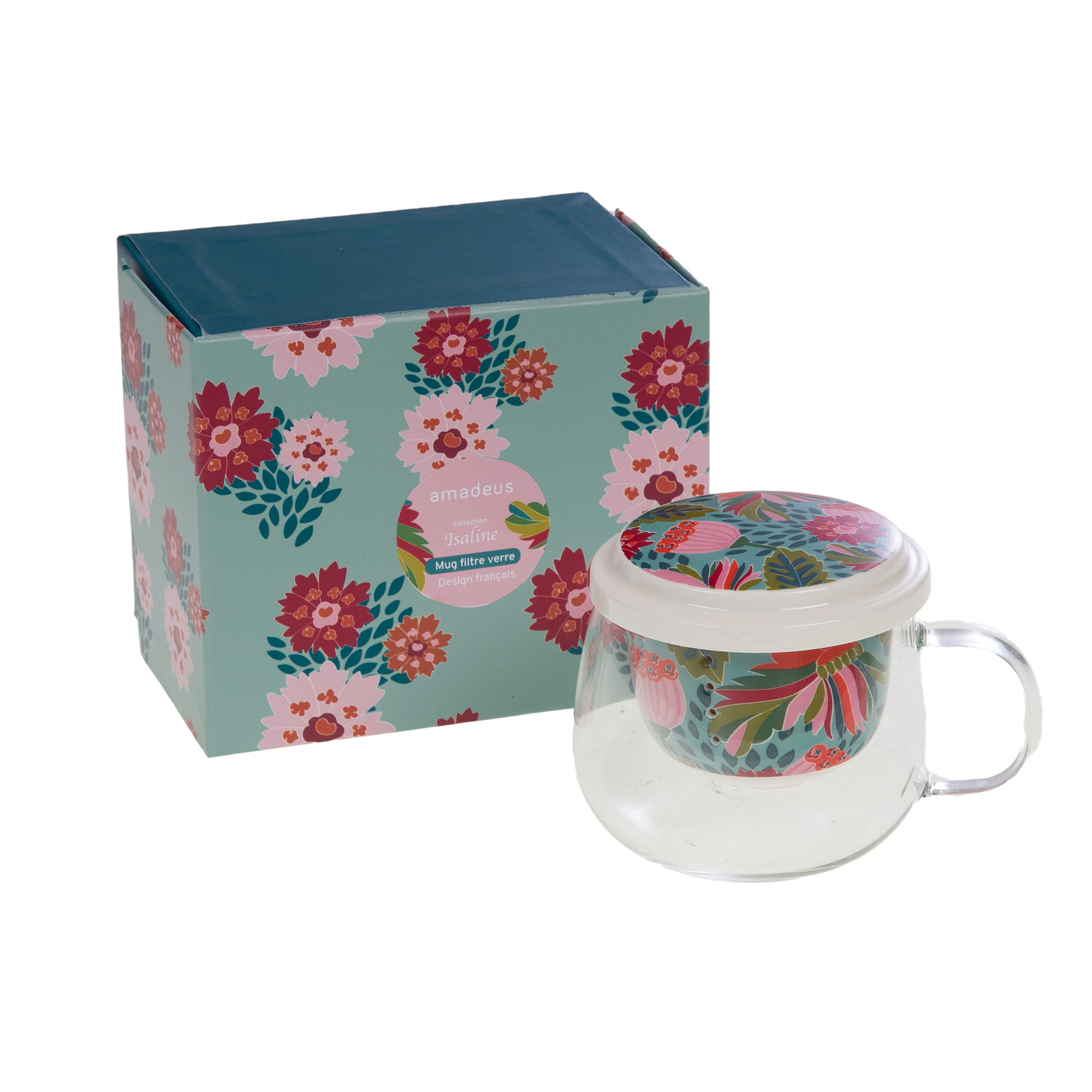Coffret mug filtre en verre Isaline