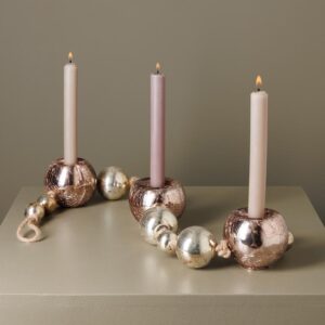 Bougeoir centre de table 3 lumignons boules de Noël