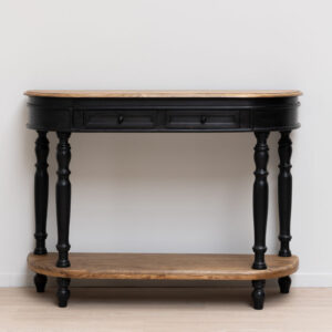Console deux étages patine noire