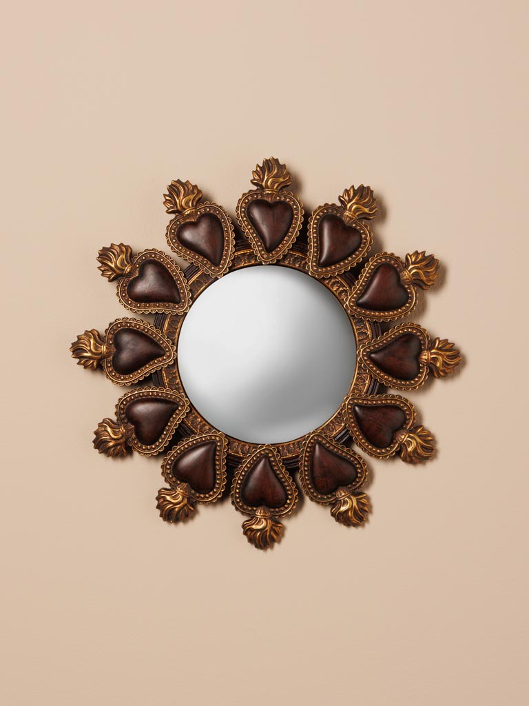 Miroir convexe Ex votos marrons