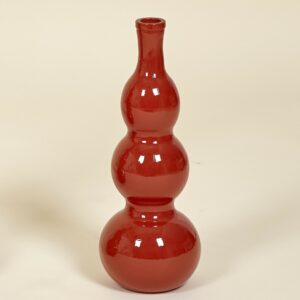 Vase 3 boules orange opaque