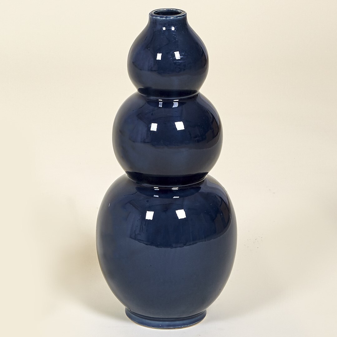 Vase 3 boules bleu marine