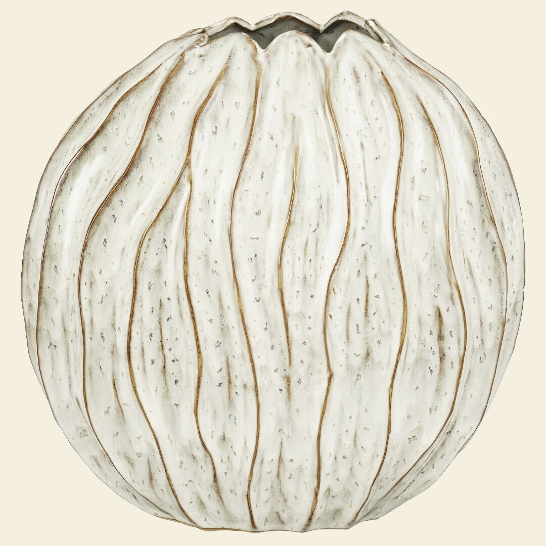 Vase rond avec sillons