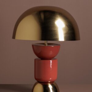 Lampe Fama terracotta et or