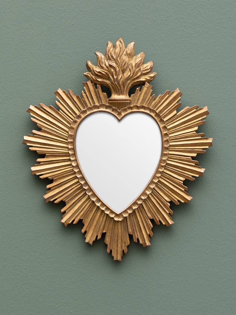 Miroir ex-voto résine doré