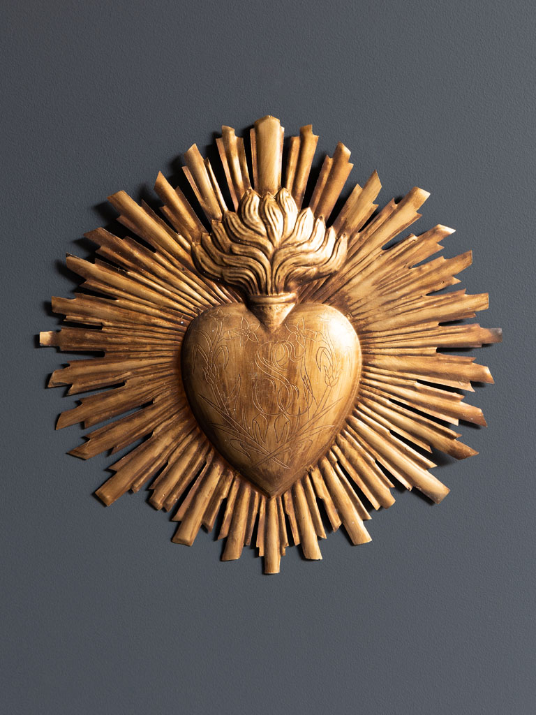 Ex voto en fer doré et flammes