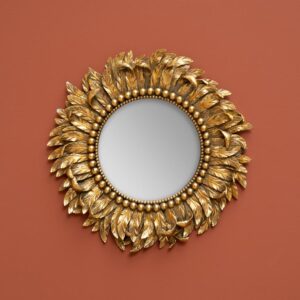 Miroir doré plumage
