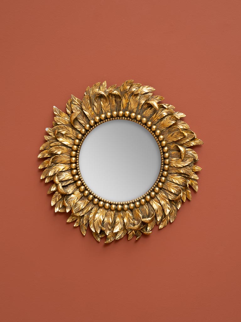 Miroir doré plumage