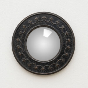 Petit miroir convexe guirlande de fleurs