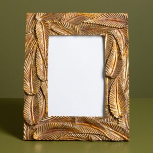 Grand porte photo feuilles dorées