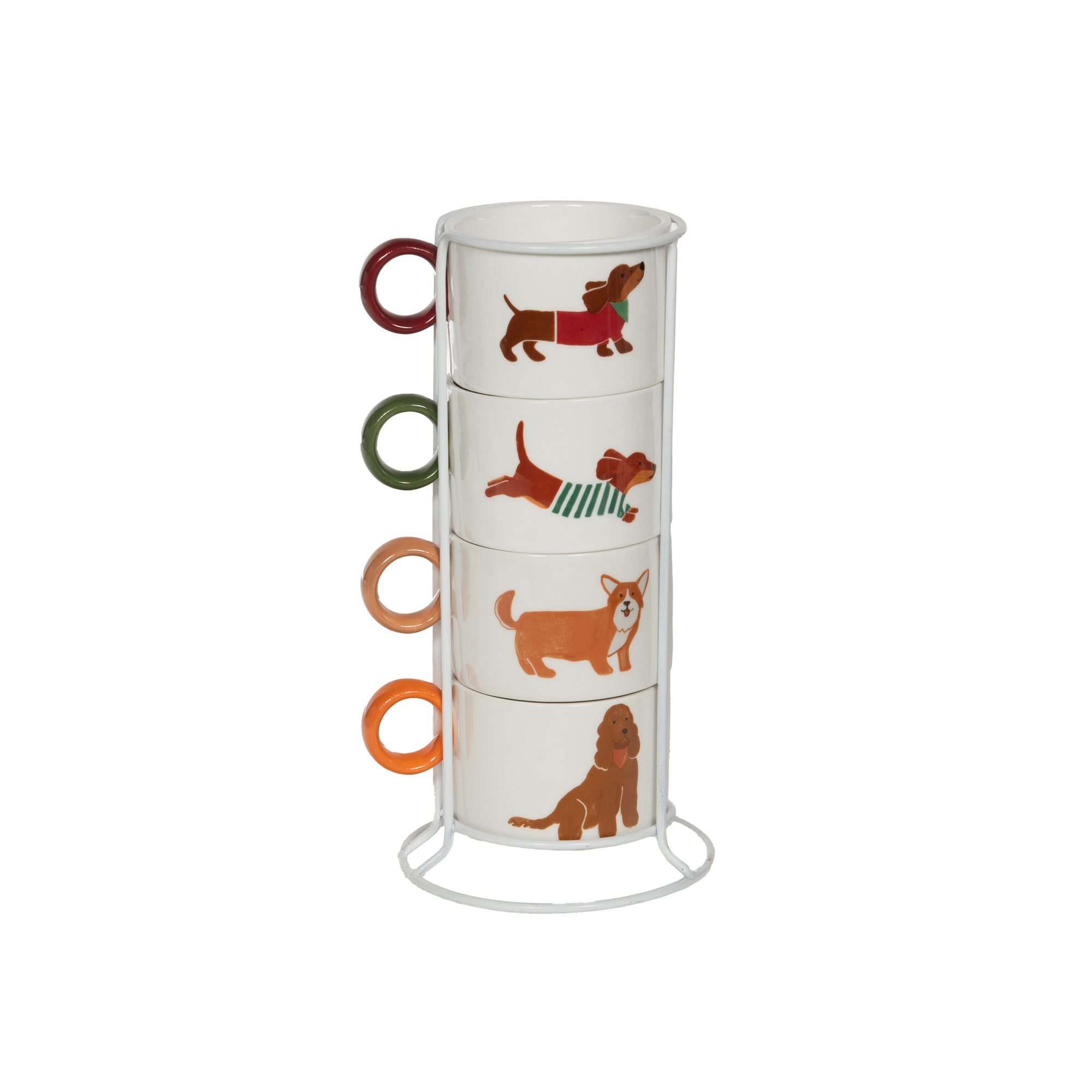 Coffret rack 4 tasses Ouaf