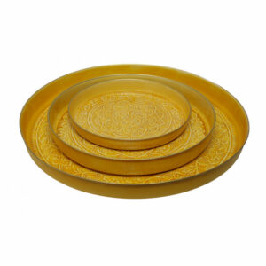 Grand plateau berbère jaune moutarde