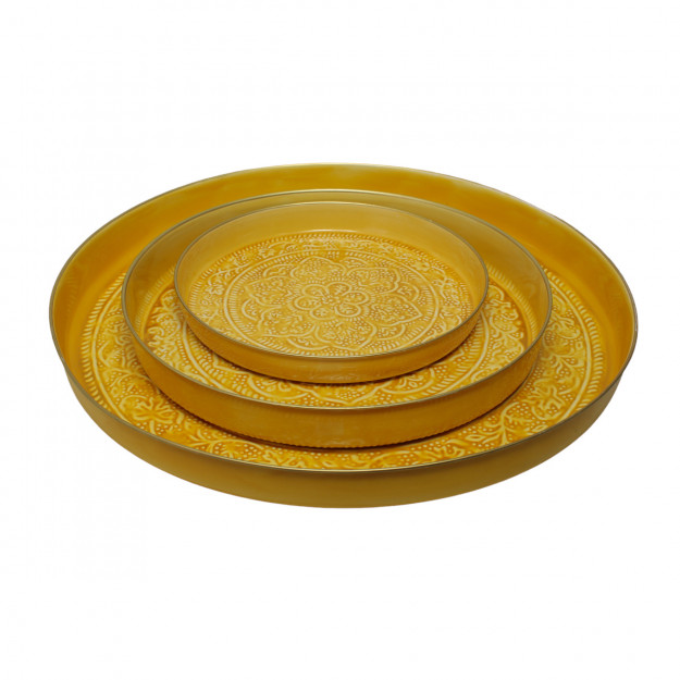 Grand plateau berbère jaune moutarde