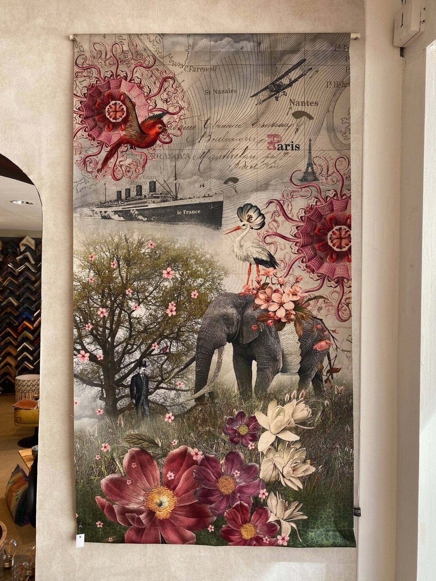 Tapisserie murale voyage en transatlantique